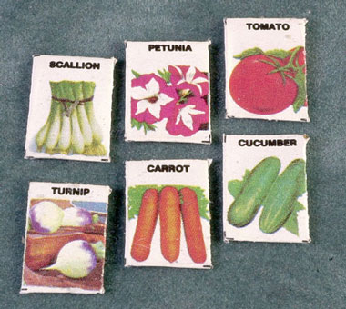 Dollhouse Miniature Seed Packets (Set Of 6)